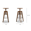 Spencer - Minimalist Oak Adjustable Bar Counter Stool - Walnut Brown Oak