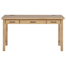 Vermes 55-inch 3-drawer Writing Desk with Power Outlet Light Ash