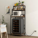 Vintage 4-Tier Mini Fridge Stand with Storage