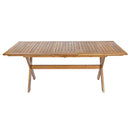 60-76" Acacia Wood Outdoor Dining Table, Telescopic, Teak Finish by HouseOfZazla