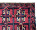 3X5 Vintage Handmade Tribal Wool Rug Balouchi Rug Afghan Rug Red Beige Blue Nice