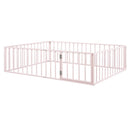 Metal Floor Bed Frame With Fence And Door by HouseOfZazla