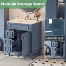 Bathroom Vanity With Sink, Compact Cabinet & 2 Drawers And Adjustable Shelf