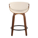Symphony - Mid Century Modern Fixed Height Counter Stool With Swivel With Round Footrest (Set of 2)