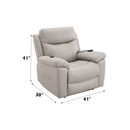 Chriki Beige Chenille & Black Finish Power Recliner with Lift, Heating, and Massage by HouseOfZazla
