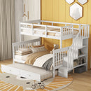 Bunk Bed With Twin Size Trundle, Storage And Guard Rail For Bedroom by HouseOfZazla