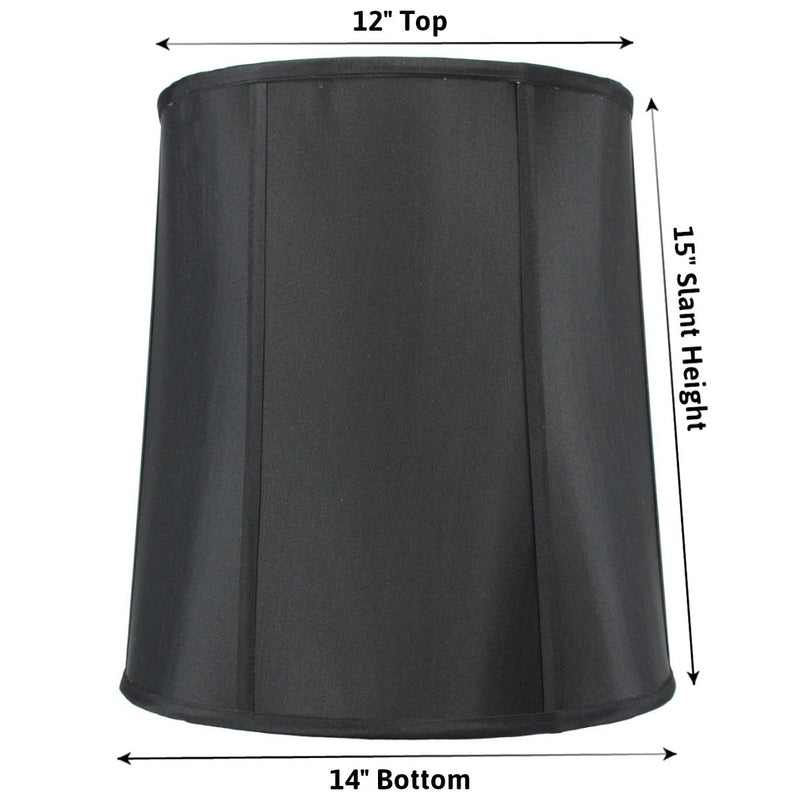 14"W x 15"H Black Fabric Drum lamp Shade with Gold Liner