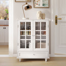 Minimalist Buffet Cabinet With Double Glass Doors And Drawer by HouseOfZazla