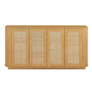 Contemporary Wave Shaped TV Stand With Rattan Doors by HouseOfZazla