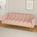 69-inch sofa bed with adjustable sofa teddy fleece 2 throw pillows