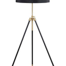 Tripod Drum Shade Floor Lamp With Rotary Switch - Black