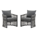Modern Curved Aluminum Lounge Chair With Stylish Rope Weave Design And Cushioned Comfort For Outdoor