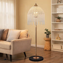 3-Light Elegant Crystal Floor Lamp – Vintage Waterfall Design