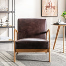 Open Framed Armchair With Cushioning Brown - Dark Brown by HouseOfZazla