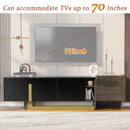 TV Stand With 1 Drawer, 2 Cabinets And Adjustable Shelves by HouseOfZazla