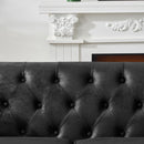 Chesterfield 3 And 3 Seater Sofa Set High Tech Fabric Roll Armrest Upholstered Couch by HouseOfZazla