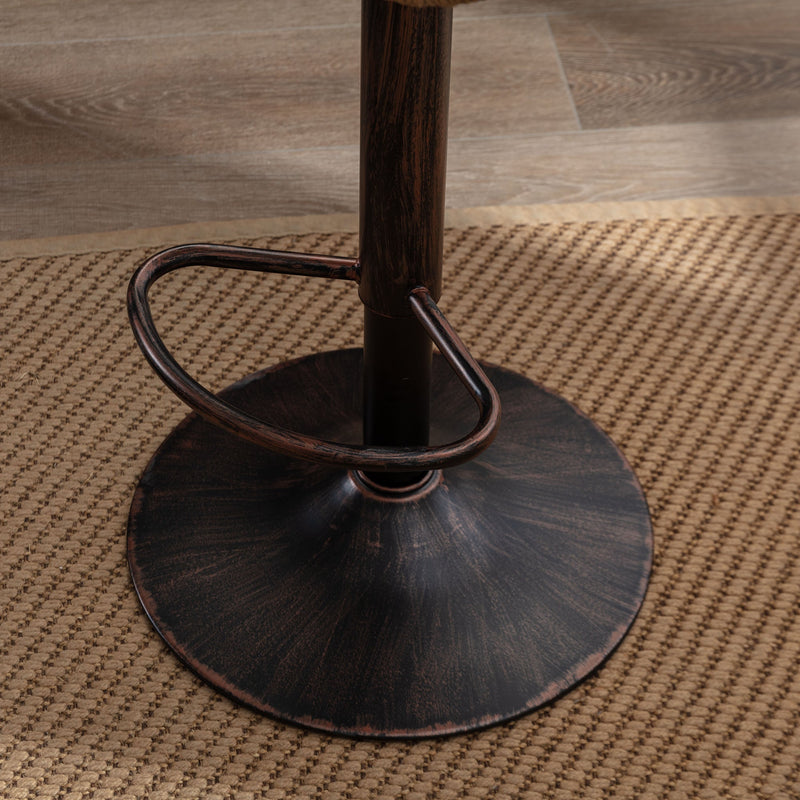 COOLMORE Modern Swivel Bar Stools Set of 2 Adjustable Counter Height Chairs with Footrest in Gray Linen