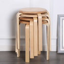 Stackable Bentwood Stool Set of 4, 18" Round Backless Nesting Stools by HouseOfZazla