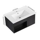 Wall Mounted Floating Bathroom Vanity With Open Shelf & Soft Close Door