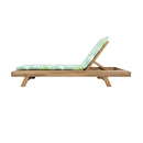 Lounge Chaise Set, Space Available On One Side, Acacia Wood In light brown With Water-Resistant Lounge Cushions (Leaf Coconut & 2 Inch Thick) – Matching Cream/Dark Grey Version Available