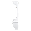 Floating Makeup Vanity With Big Mirror, Wall Mounted Storage Vanity With Drawers, Pockets & Hooks, Space Saving Decorative Home Organizer - White