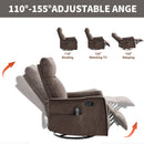 Heat Massage Manual Recliner Chair with Rocker and Swivel in Fabric