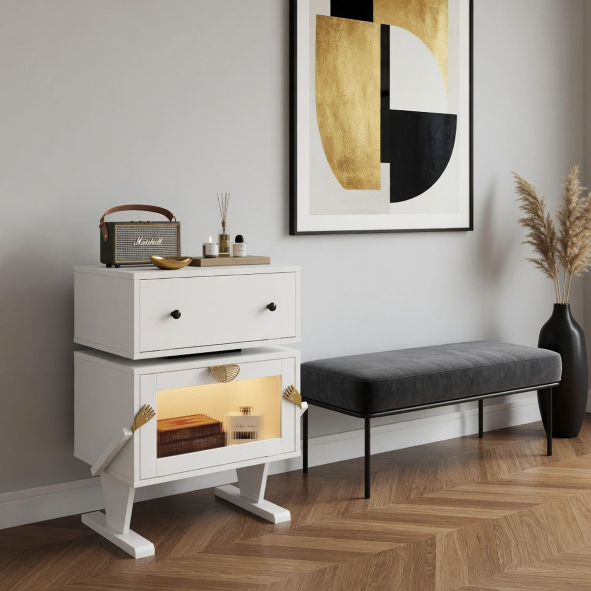 Robot LED Nightstand With 360° Rotating Drawer, photo 26 of 40