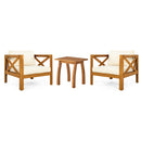 Patio Conversation Set with Acacia Wood Armchairs and End Table by HouseOfZazla