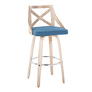 Charlotte - Farmhouse Fixed Height Bar Stool With Swivel And Round Footrest (Set of 2) by HouseOfZazla
