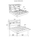 Eastern King Bed Bookcase Headboard With Hidden Storage - Oak by HouseOfZazla