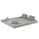 Multifunctional Convertible Sofa Bed With 2 Tumbler Backrests And 2 Pillows, Deep Seat Couch by HouseOfZazla