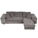 Modern L-Shape 3 Seat Reversible Sectional Couch, Pull Out Sleeper Sofa With Storage Chaise And 2 Stools For Living Room Furniture Set by HouseOfZazla