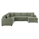 Oversized Sectional U-Shaped Sofa With Chaise Lounge And Three Soft Throw Pillows by Unique Piece Furniture