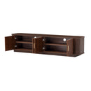 70" TV Stand With Ample Storage, Refined Curved Corners - Dark Brown by HouseOfZazla