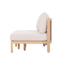73.23" Outdoor Acacia Wood Frame Rope-Braided Backrest Three-Seater Sofa by HouseOfZazla