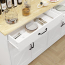 47.95" Farmhouse Buffet Cabinet Storage Sideboard with 2 Drawers and 4 Doors for Dining Living Room Kitchen Cupboard-White