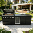 101-Inch 4-Burner Deluxe Stainless Steel Gas Outdoor Kitchen Barbecue Island Grill by HouseOfZazla