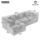Sectional Free Combined Sofa With 2 Side Pockets by Unique Piece Furniture