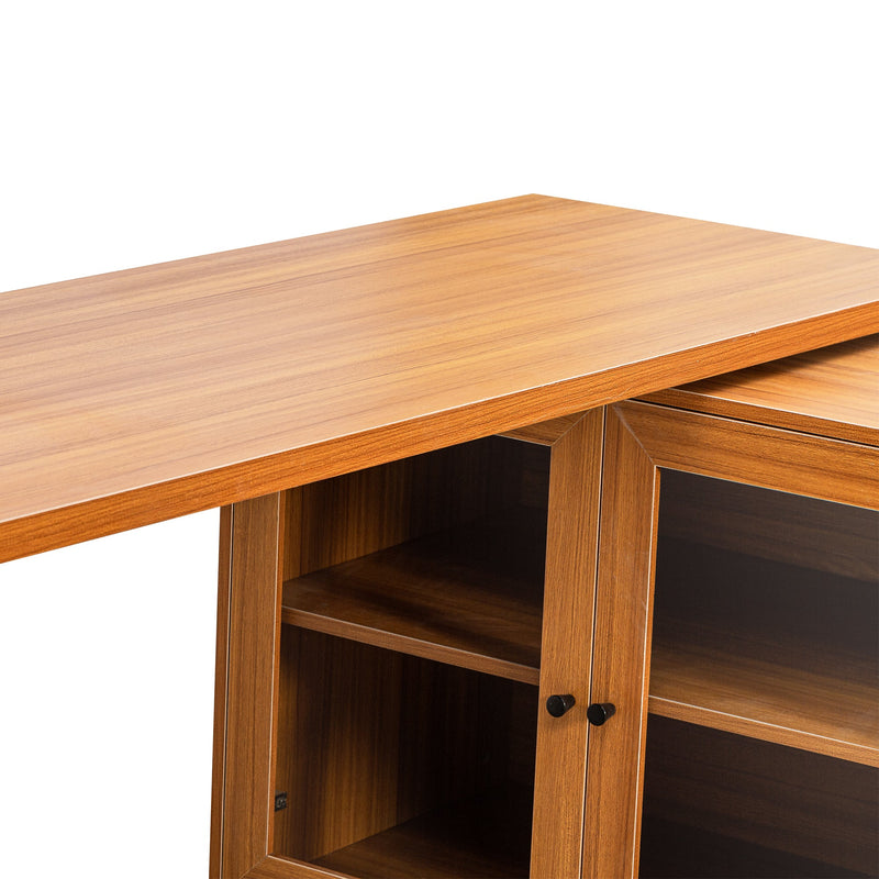 Walker Edison | Modern L-shaped 66" Desk with Storage