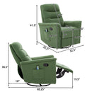 Manual Recliner Chair With 8-Point Massage and Swivel Function