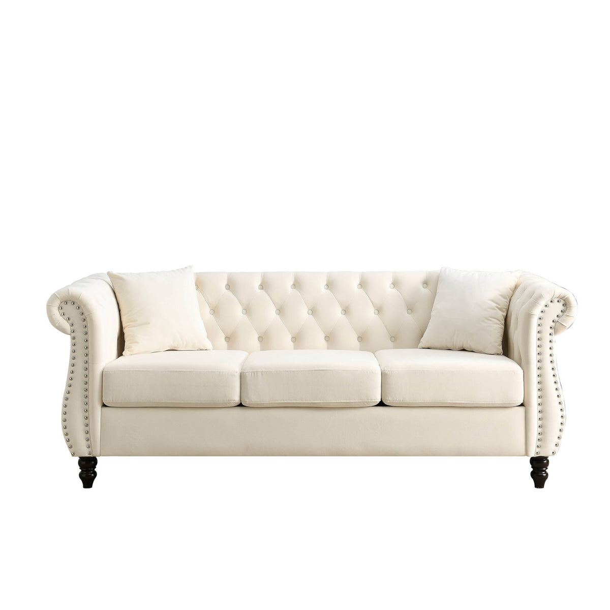 Chesterfield Sofa With Rolled Arms And Nailhead Trim, photo 3 of 40