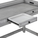 4-piece Dining Bar Table Set with 3 Upholstered Stools, Multifunctional Dining Table with 3 Drawers (Gray)