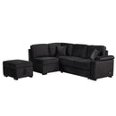87.4" Sleeper Sofa Bed,2 in 1 Pull Out sofa bed L Shape Couch with Storage Ottoman for Living Room,Bedroom Couch and Small Apartment, Black