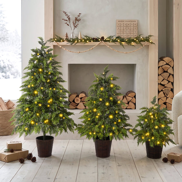 3-Piece Pre-Lit Christmas Tree Set, photo 2 of 10