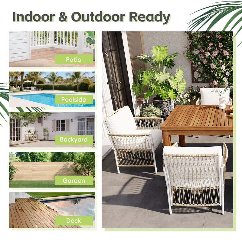 TOPMAX Patio 7pcs Wooden Dining Table Set, photo 7 of 10