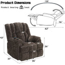Power Motion Recliner With Lift Heating Massage Function - Brown by HouseOfZazla