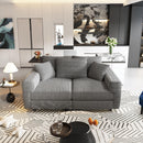 Deep Seat Convertible Sofa With Soft Pillows And Ottomans by HouseOfZazla