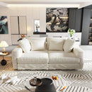 Deep Seat Convertible Sofa With Soft Pillows And Ottomans by HouseOfZazla