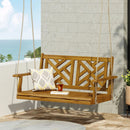 Alejandro Acacia Wood Porch Swing with Slat Panel Seating by HouseOfZazla