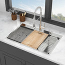 Drop In Kitchen Sink With Workstation, 16 Gauge - Brushed Nickel by HouseOfZazla